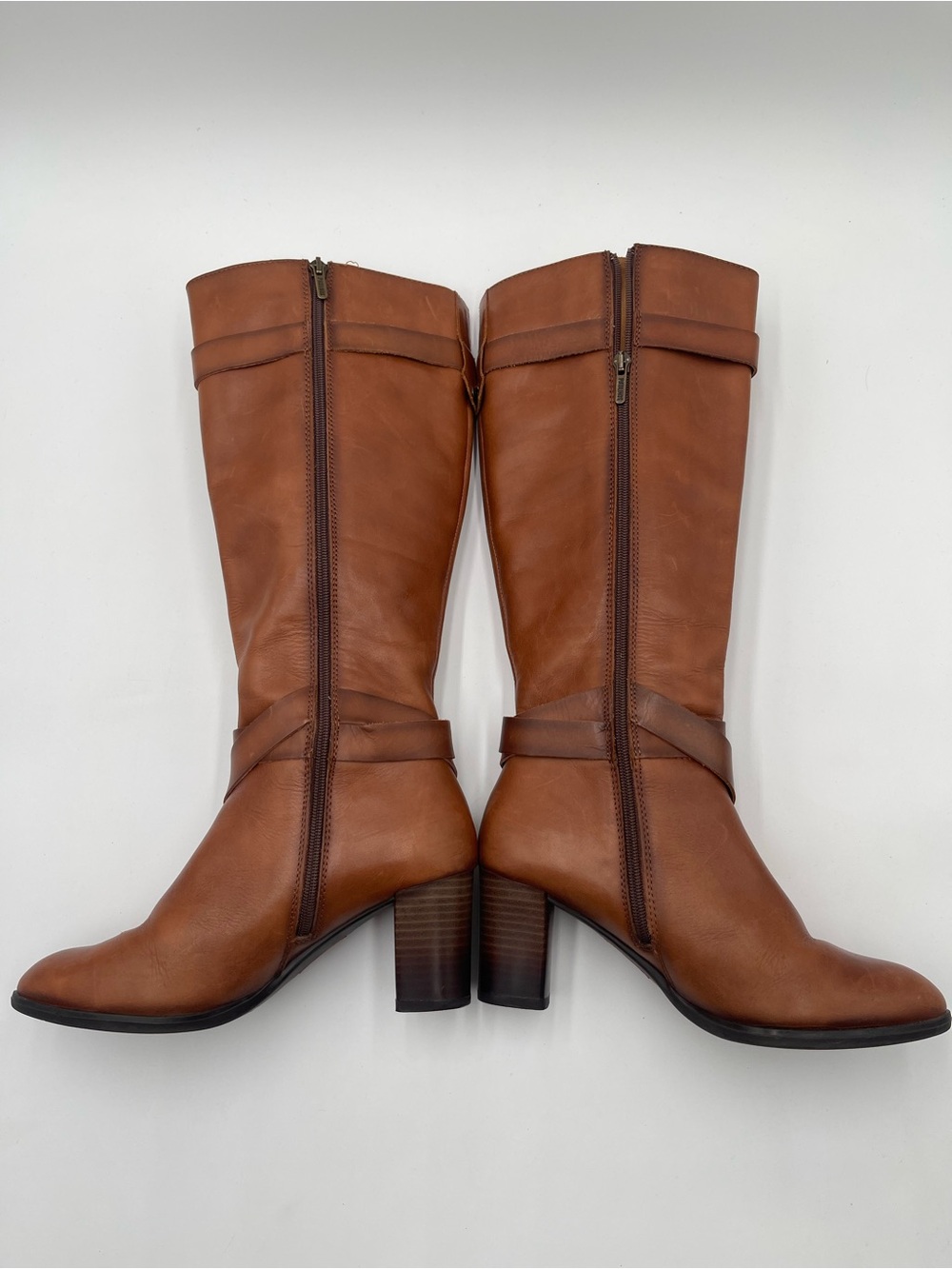Pikolinos Made in Spain Brown Tall Leather Heeled Boots Womens 37 Riding - Picture 8 of 14